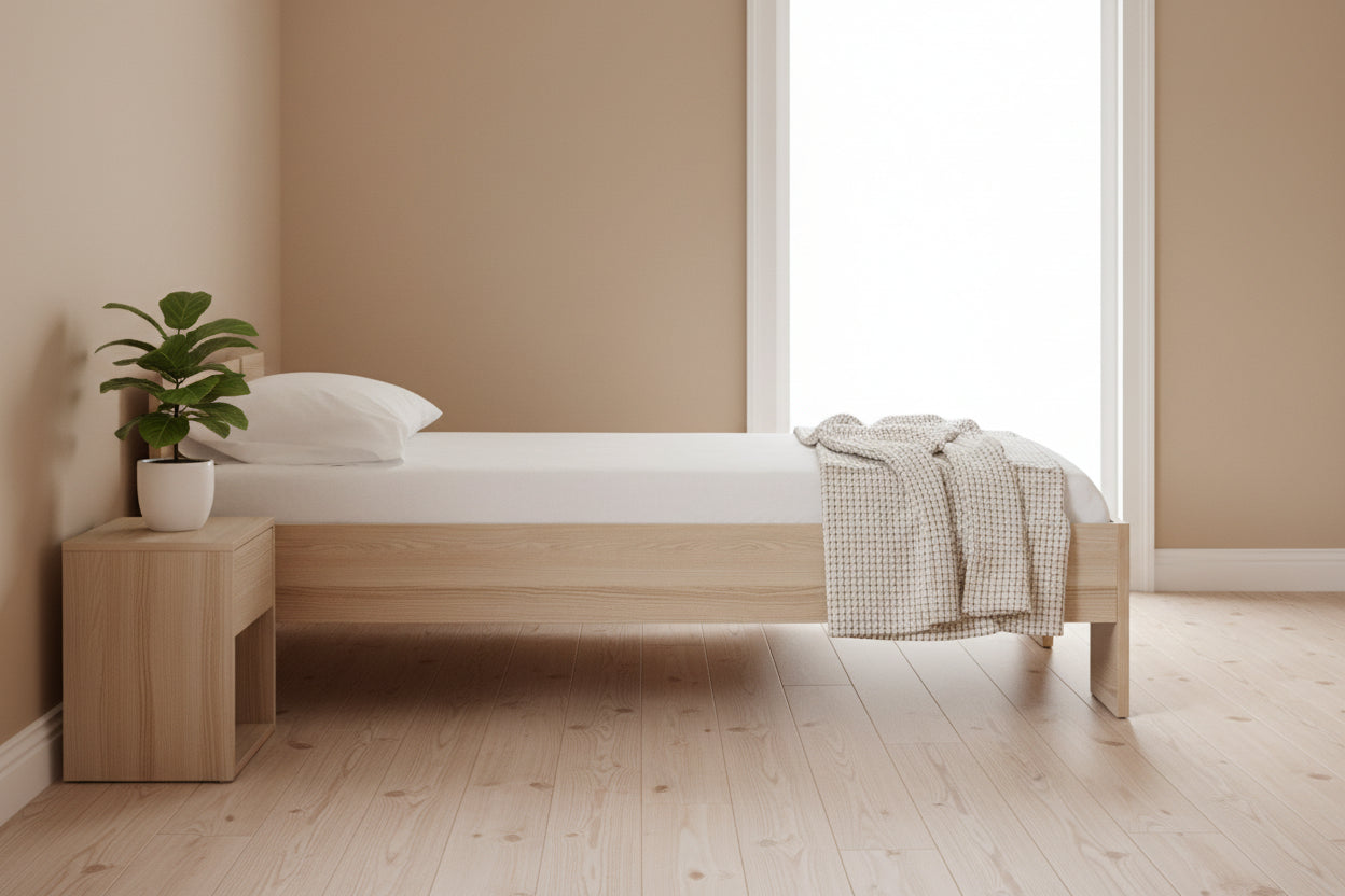 Ash Finish Twin Bed with Slats