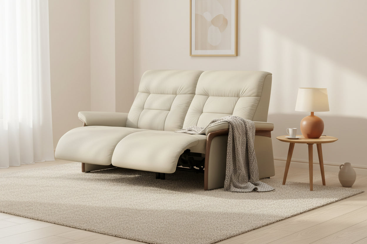 Brown Leather Power Reclining Sofa