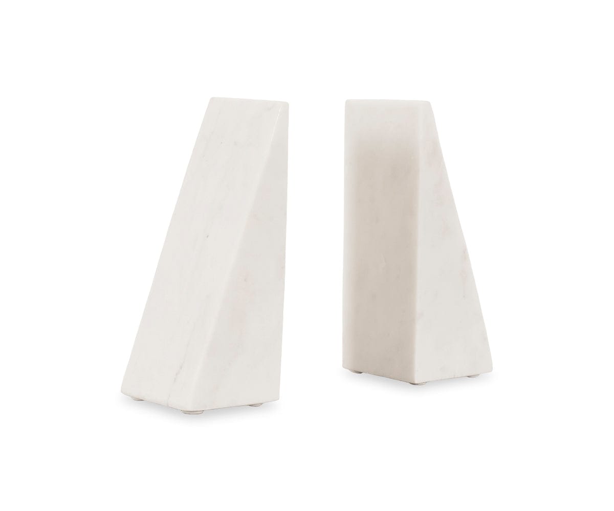 Adia White Marble Bookends